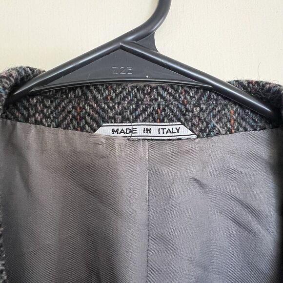 Vittorio Rex Sport Coat Jacket Blazer Sz 44 Tweed Wool Gray Made Italy Vintage - Picture 3 of 9